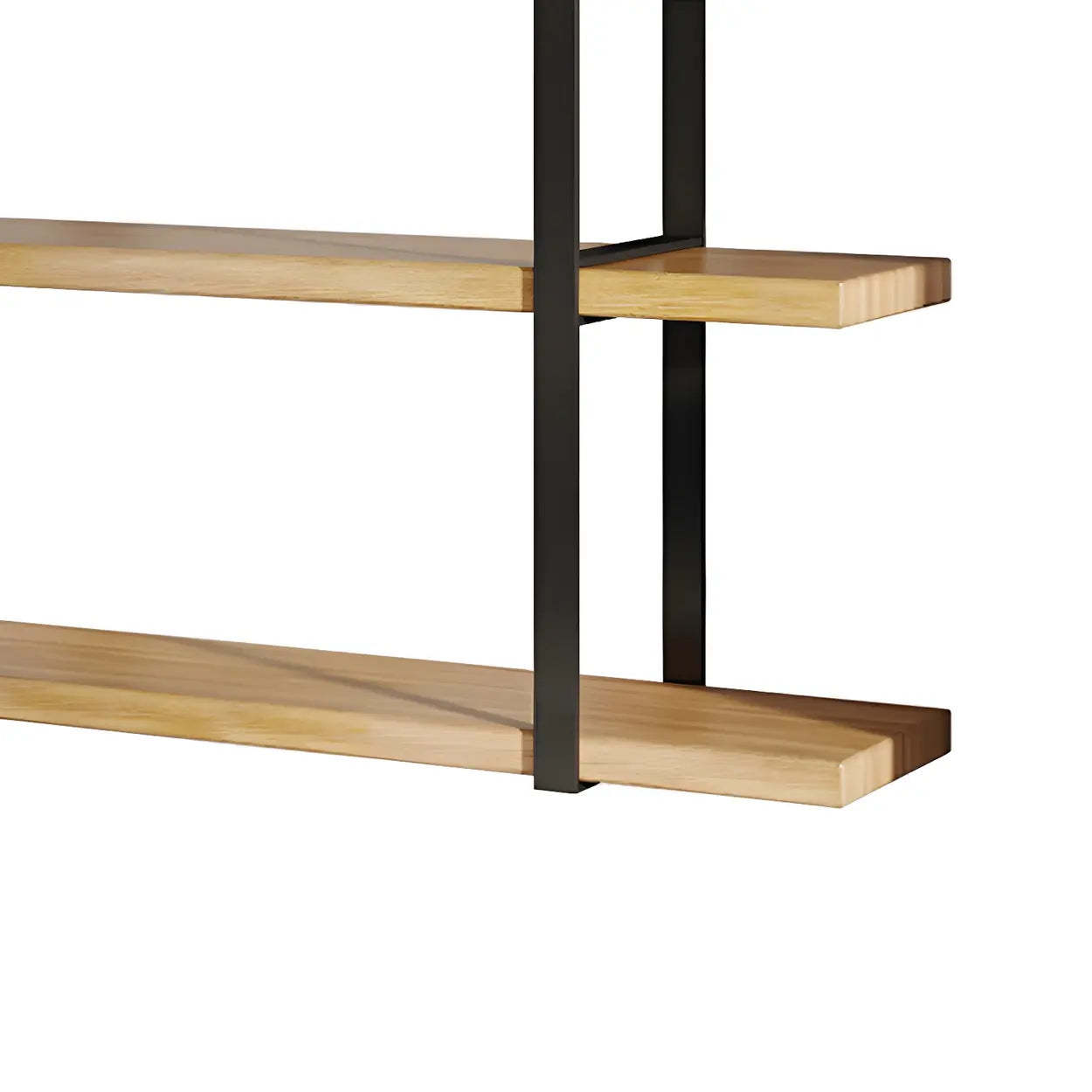 Industrial Open-Back Wood Bookshelf