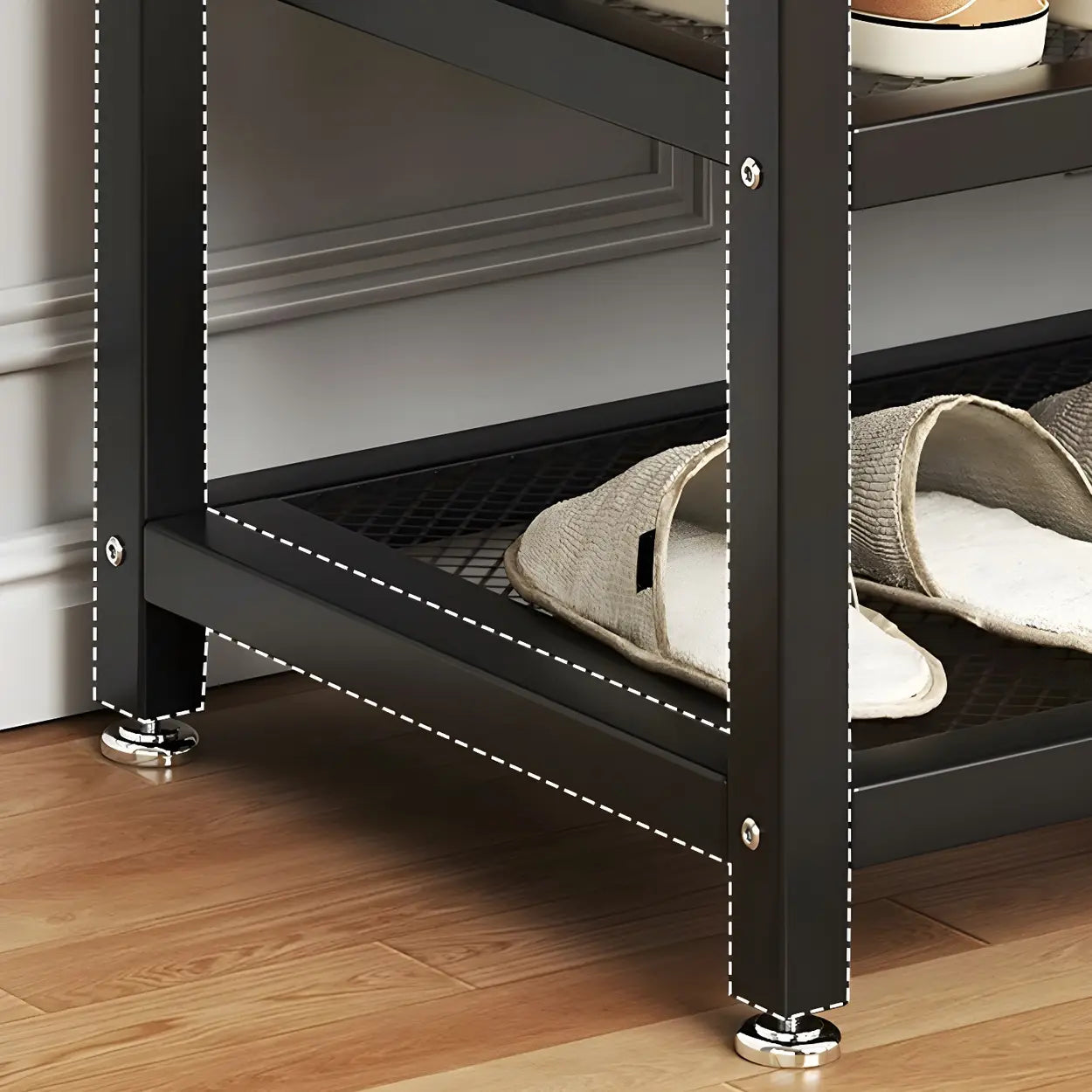 Industrial Upholstered Storage Entryway Bench — Orange
