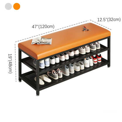 Industrial Upholstered Storage Entryway Bench