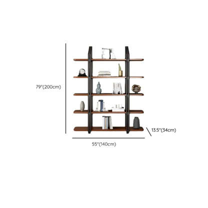 Industrial Pine Black Frame Etagere Large Bookshelf