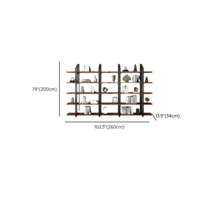 Industrial Pine Black Frame Etagere Large Bookshelf