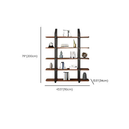 Industrial Pine Black Frame Etagere Large Bookshelf