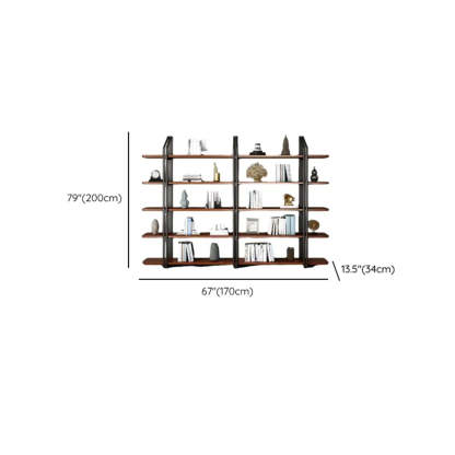 Industrial Pine Black Frame Etagere Large Bookshelf