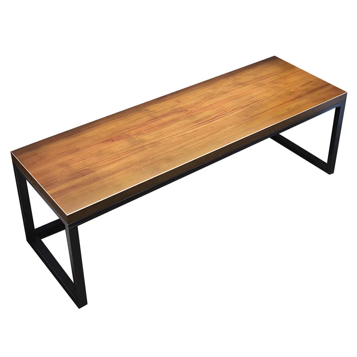 Industrial Pine Wood Sled Double Gaming Desk — Table Only