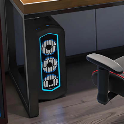 Industrial Pine Wood Sled Double Gaming Desk
