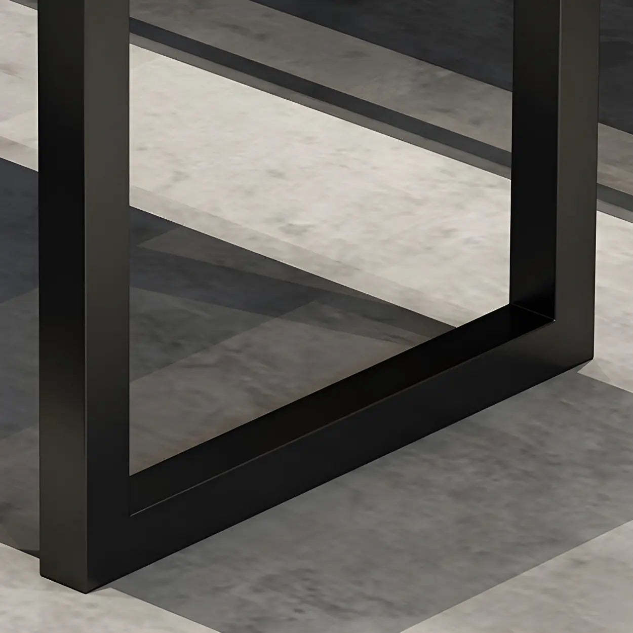 Industrial Rectangular Brown Wood Sled-Base Dining Table