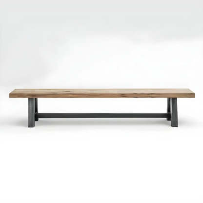 Industrial Rectangular Natural Wood Dining Table — Table Only