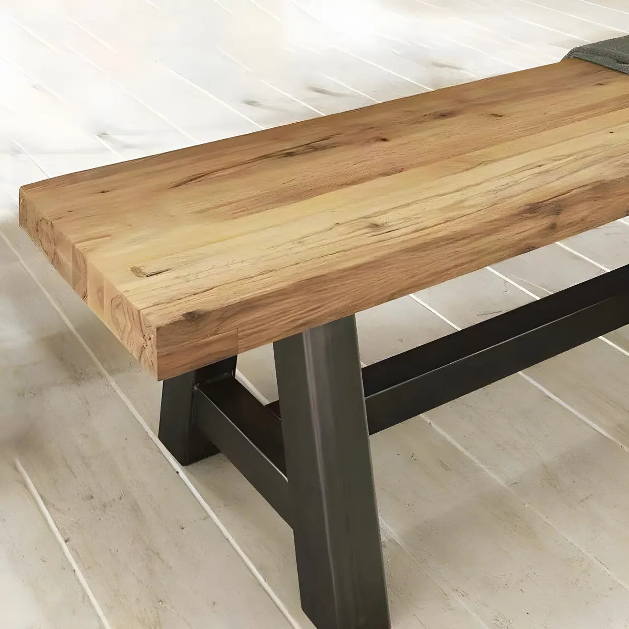 Industrial Rectangular Natural Wood Dining Table — Table Only