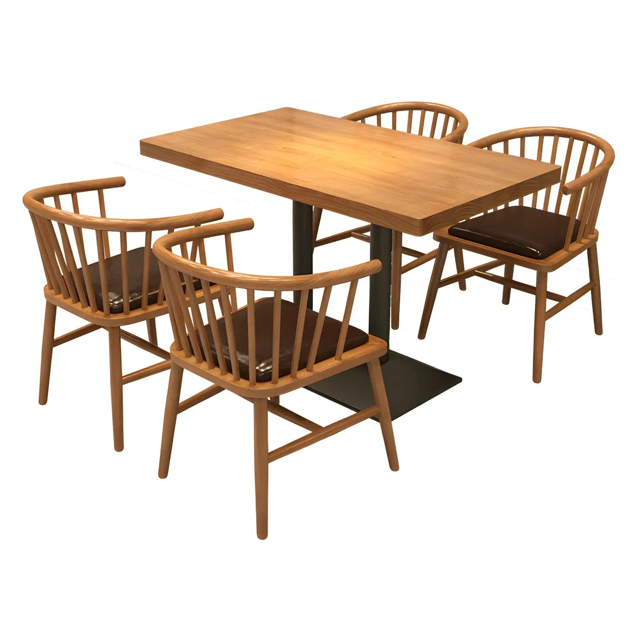 Industrial Brown Wood Dining Table