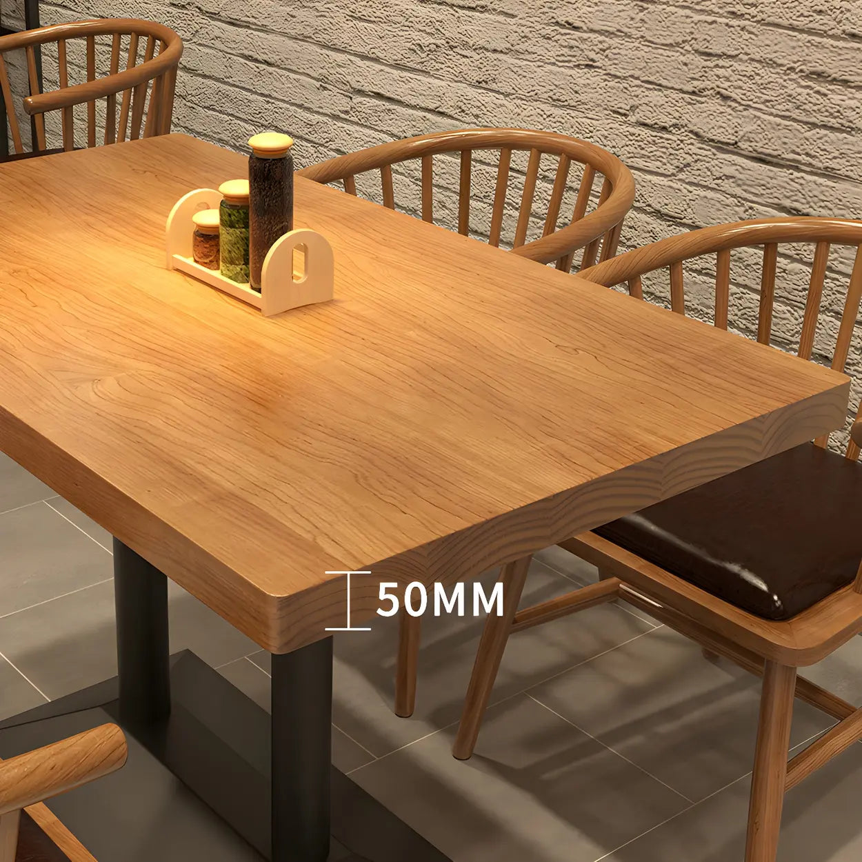 Industrial Brown Wood Dining Table