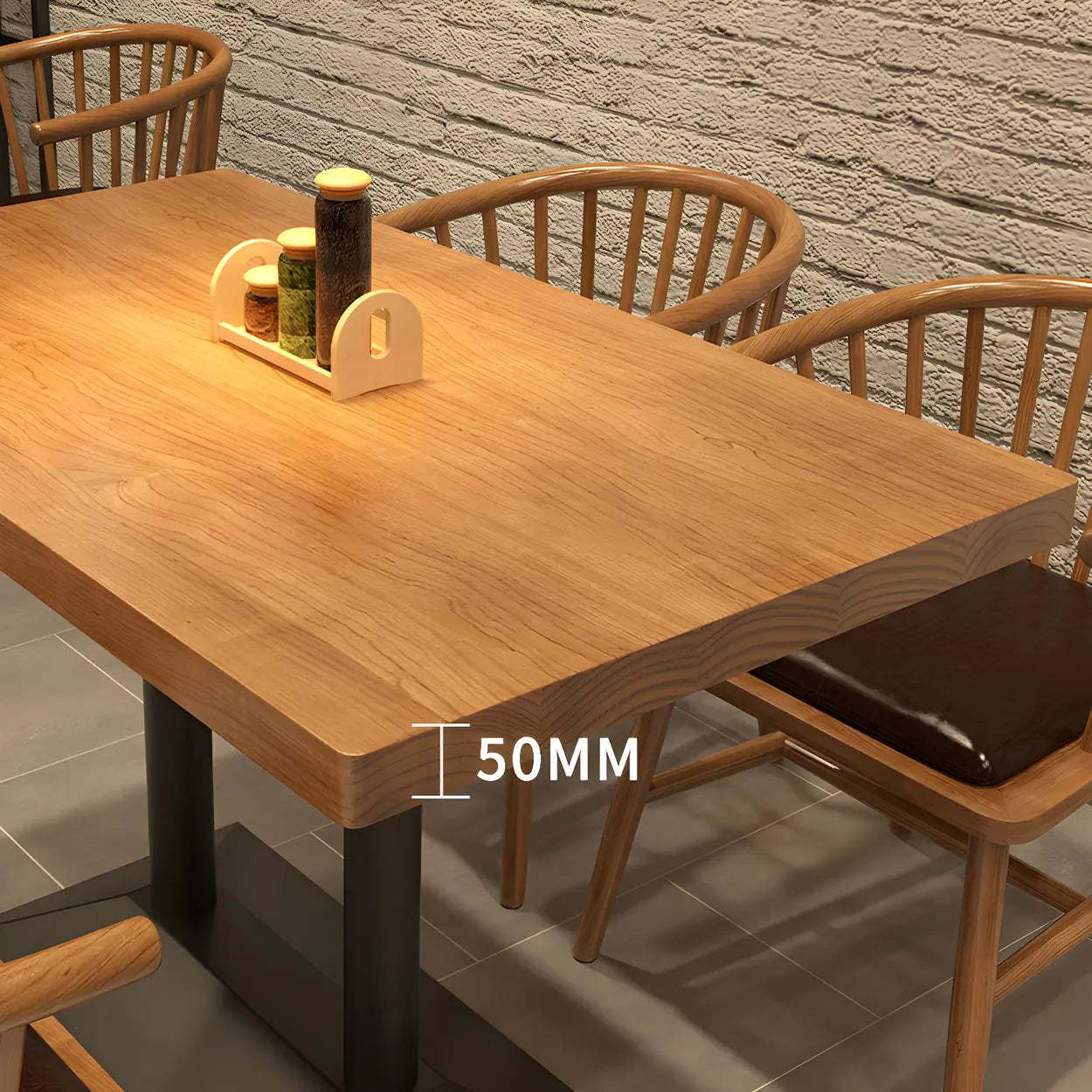 Industrial Brown Wood Dining Table