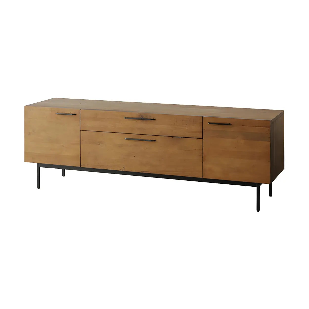 Industrial Rectangular Wood Brown TV Stand