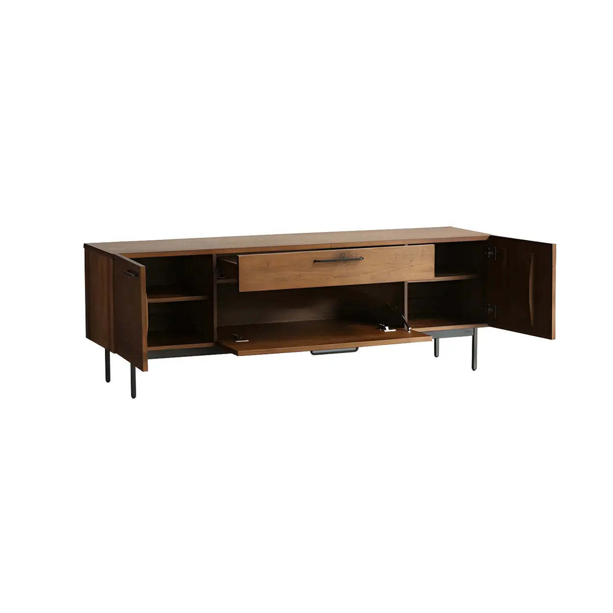 Industrial Rectangular Wood Brown TV Stand