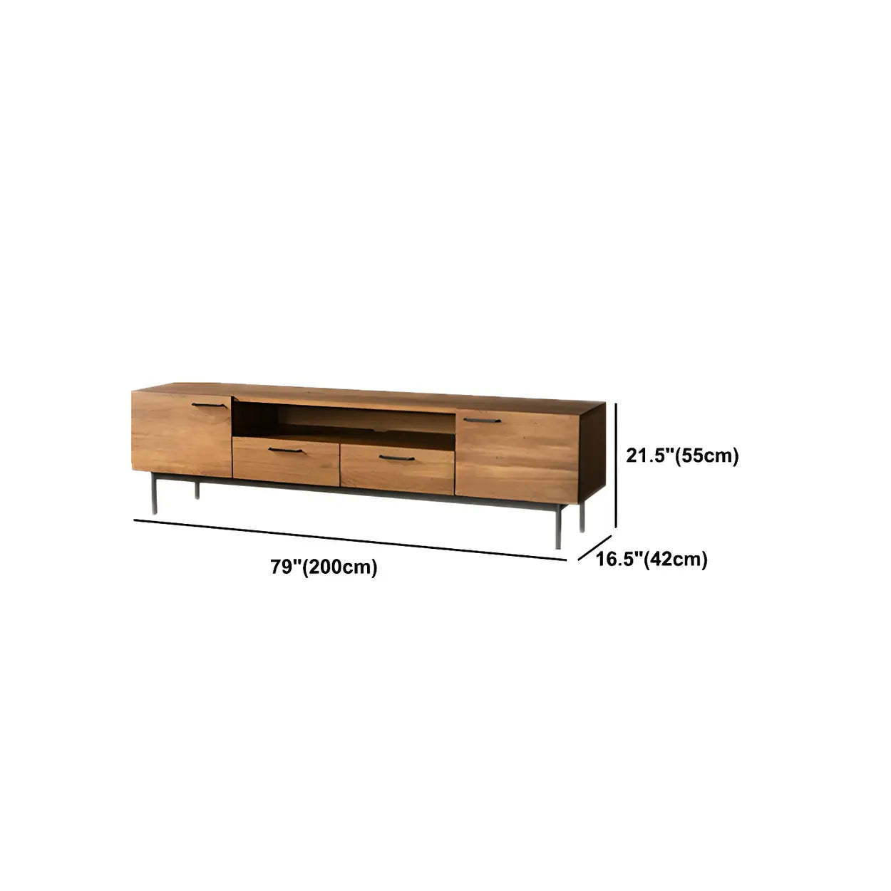 Industrial Rectangular Wood Brown TV Stand