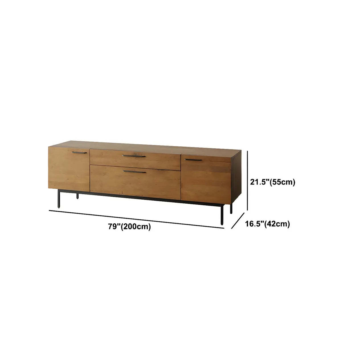 Industrial Rectangular Wood Brown TV Stand