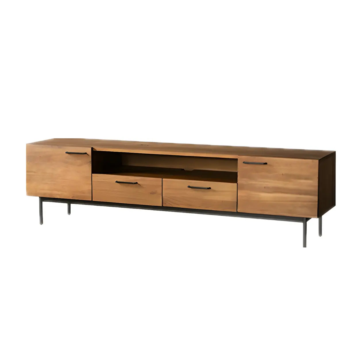 Industrial Rectangular Wood Brown TV Stand