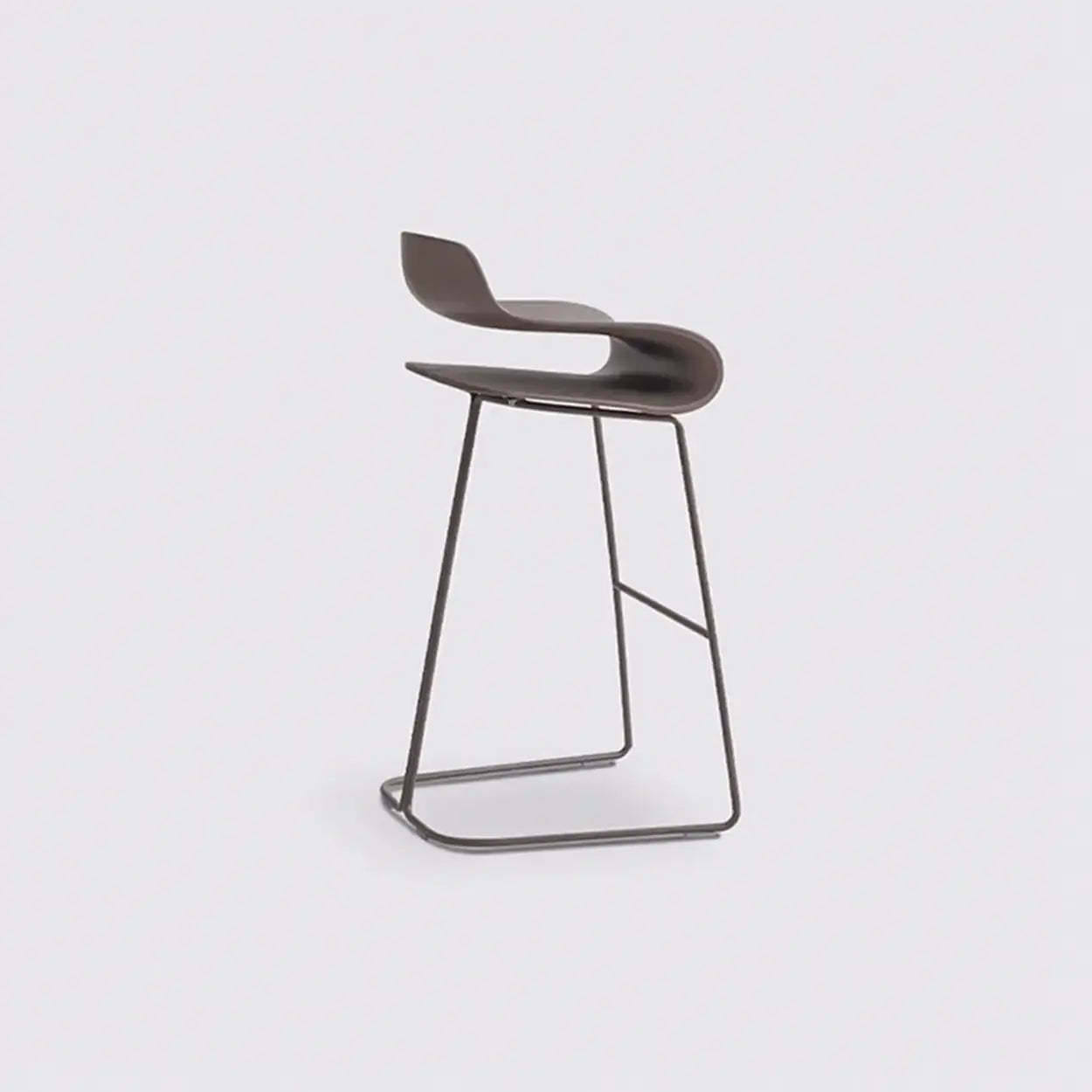 Industrial S-Curve Steel Low Back Armless Bar Stool — Black / 4 Piece Set