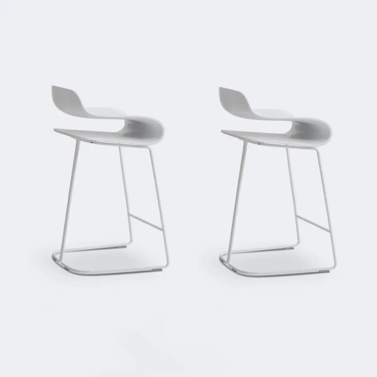 Industrial S-Curve Steel Low Back Armless Bar Stool — Black / 1 Piece