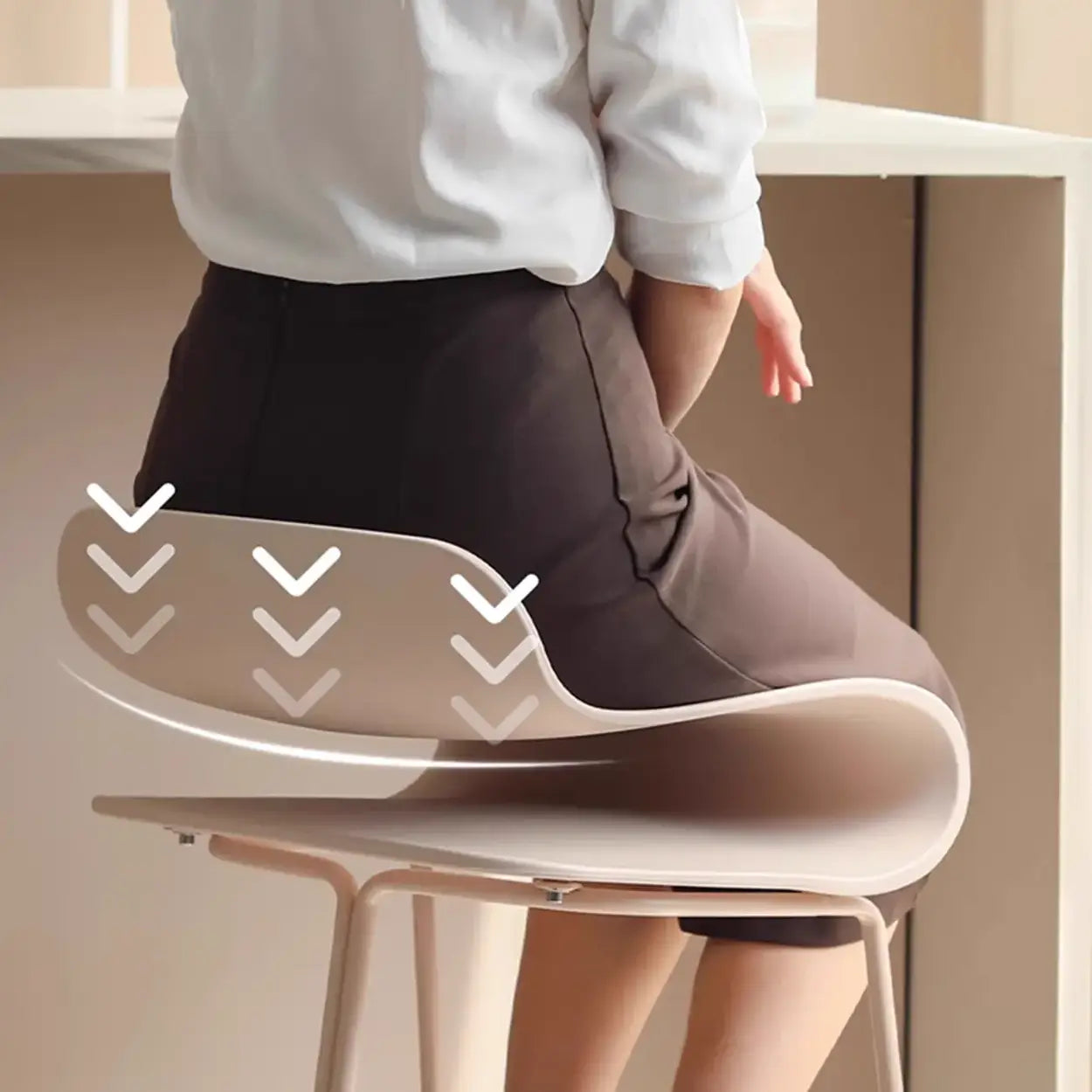 Industrial S-Curve Steel Low Back Armless Bar Stool — White / 1 Piece