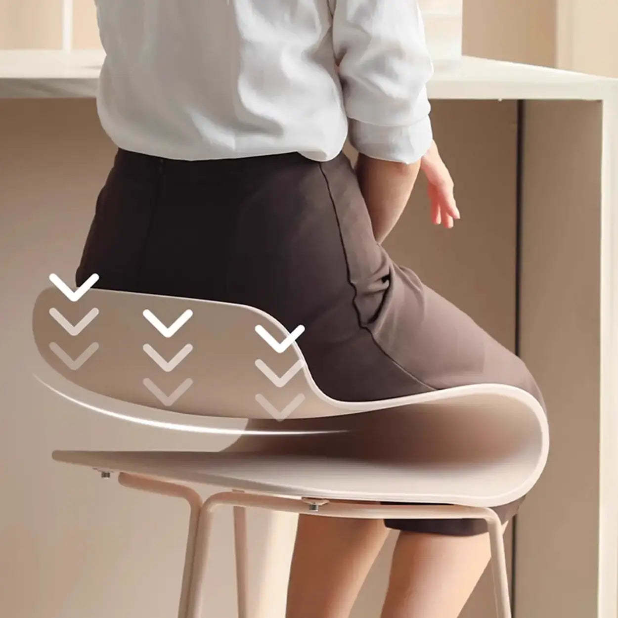 Industrial S-Curve Steel Low Back Armless Bar Stool — White / 1 Piece