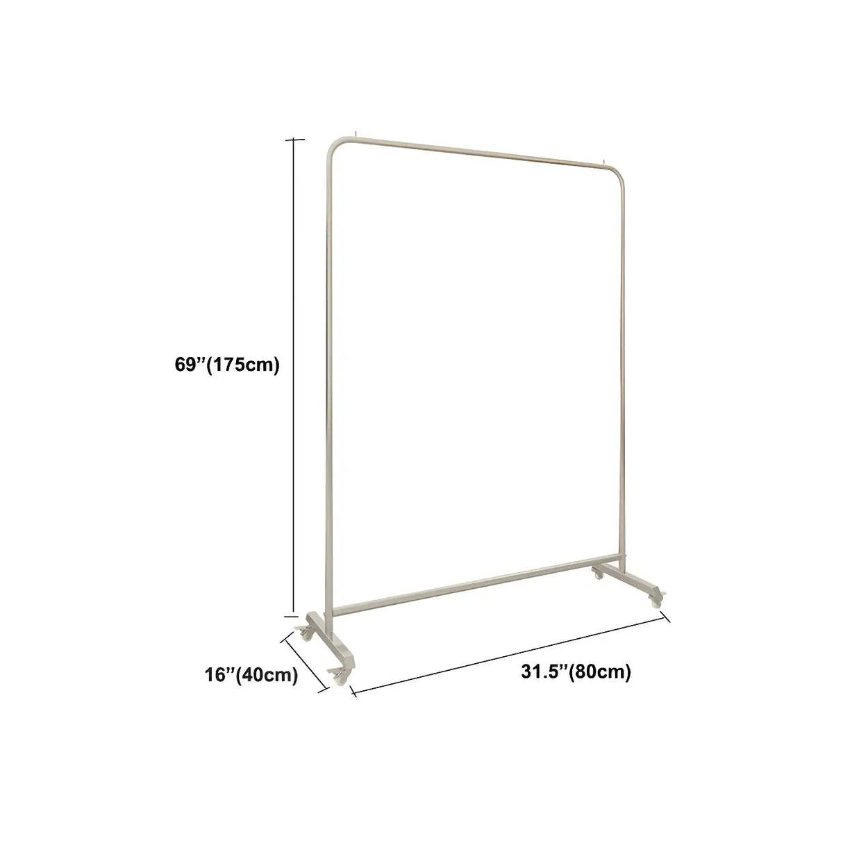 Industrial Silver Stainless Steel Coat Rack with Casters