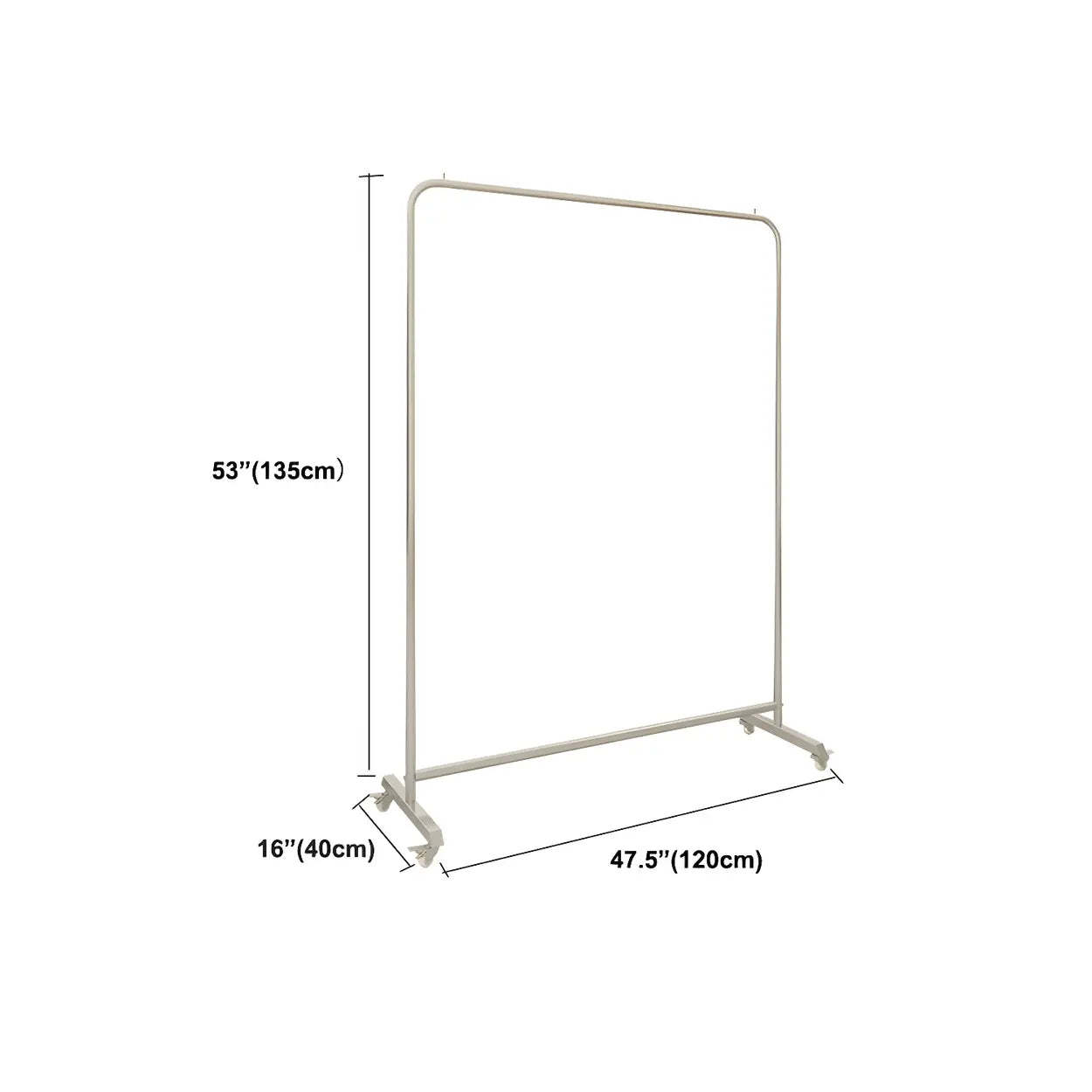 Industrial Silver Stainless Steel Coat Rack with Casters