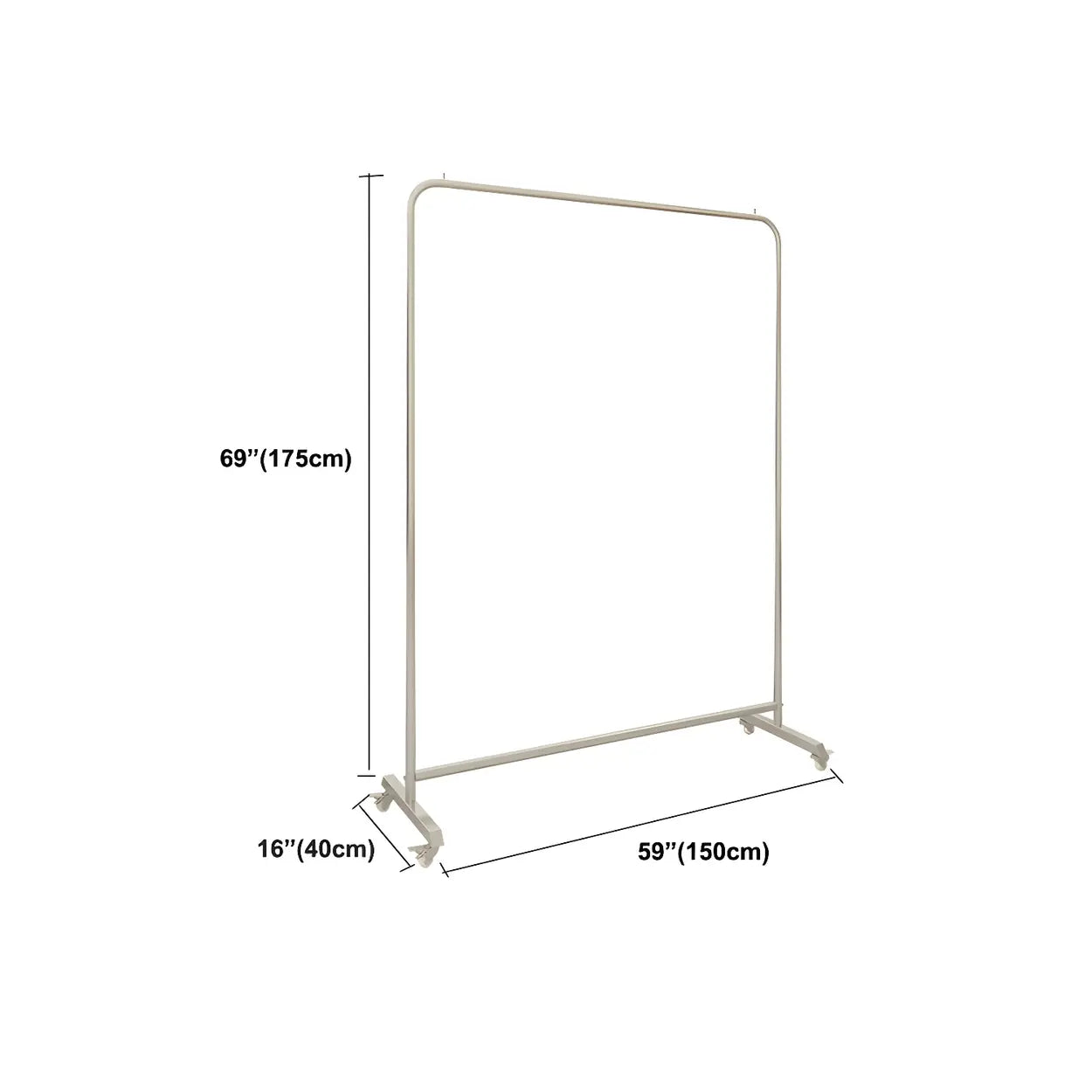 Industrial Silver Stainless Steel Coat Rack with Casters
