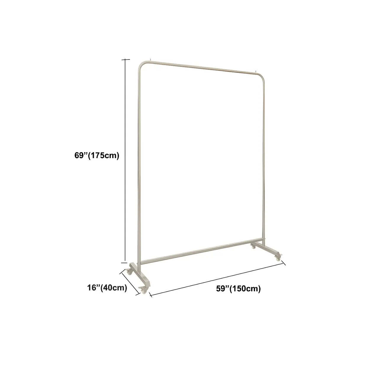 Industrial Silver Stainless Steel Coat Rack with Casters