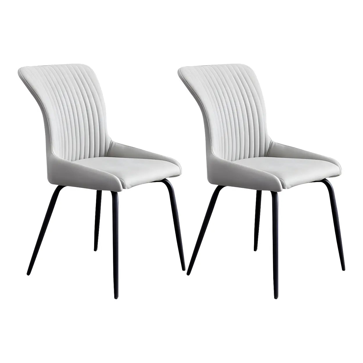 Industrial Upholstered Dining Chair with Metal Legs — Dark Gray / 1 Piece