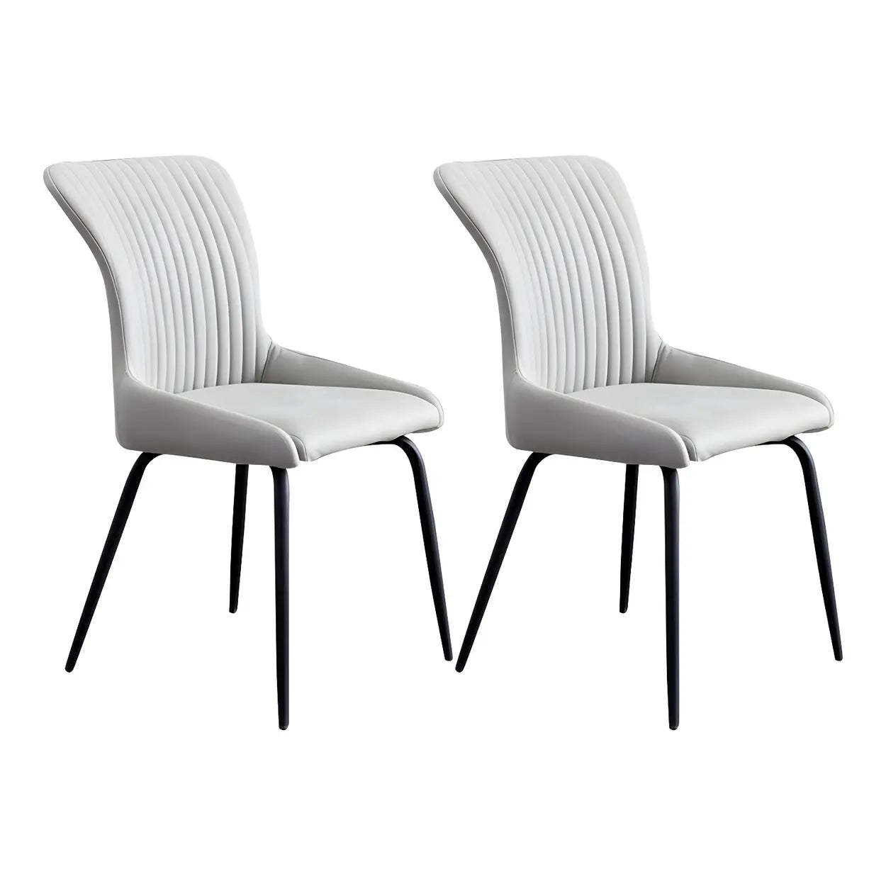 Industrial Upholstered Dining Chair with Metal Legs — Dark Gray / 1 Piece
