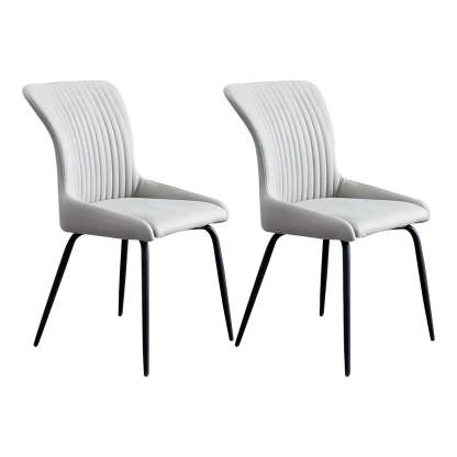 Industrial Upholstered Dining Chair with Metal Legs — Dark Gray / 1 Piece