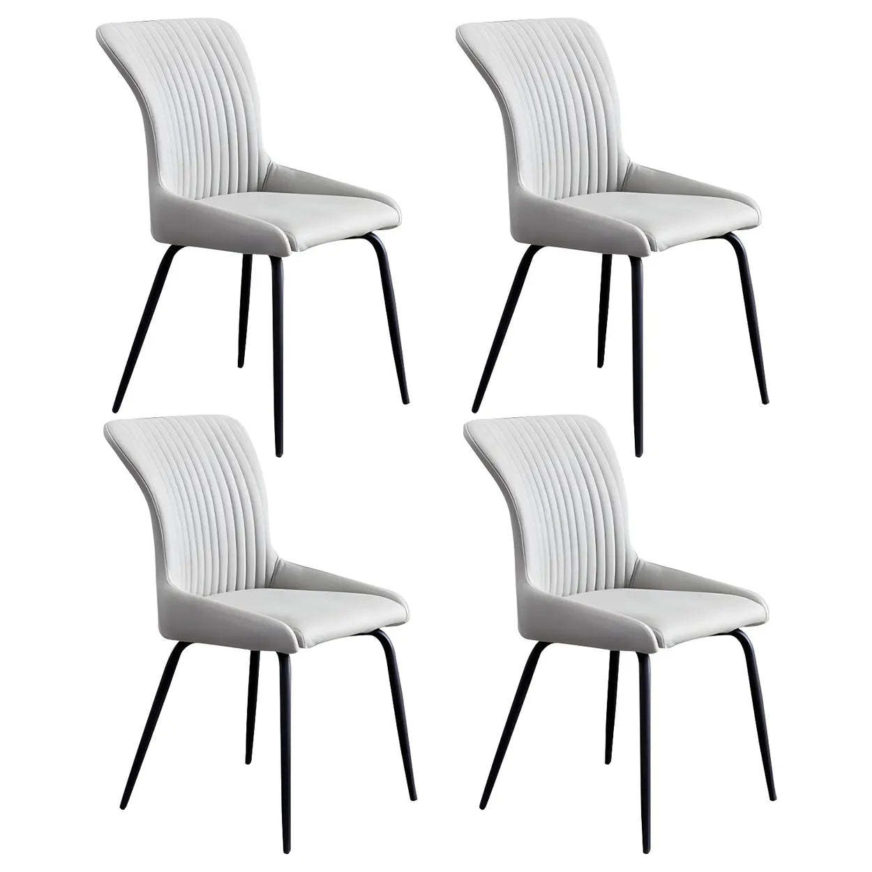 Industrial Upholstered Dining Chair with Metal Legs — Dark Gray / 4 Piece Set