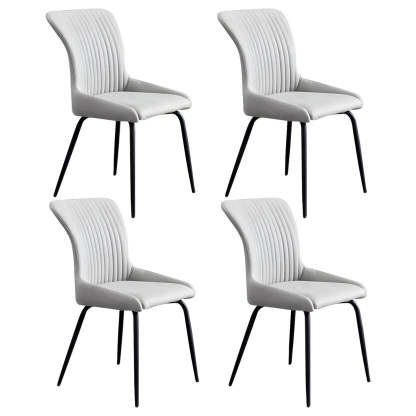Industrial Upholstered Dining Chair with Metal Legs — Dark Gray / 4 Piece Set