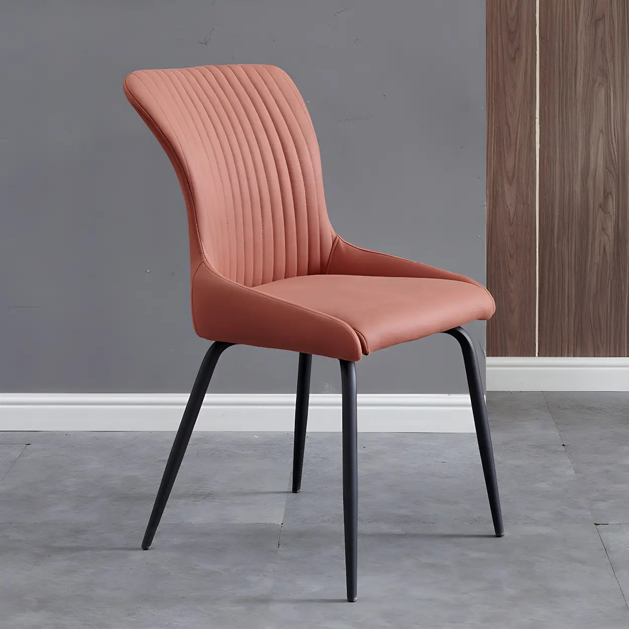 Industrial Upholstered Dining Chair with Metal Legs — Light Gray / 1 Piece