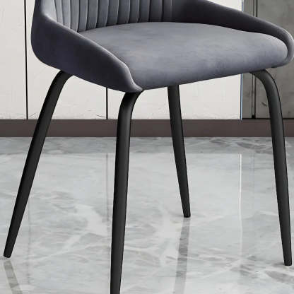 Industrial Upholstered Dining Chair with Metal Legs — Light Gray / 4 Piece Set
