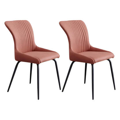 Industrial Upholstered Dining Chair with Metal Legs