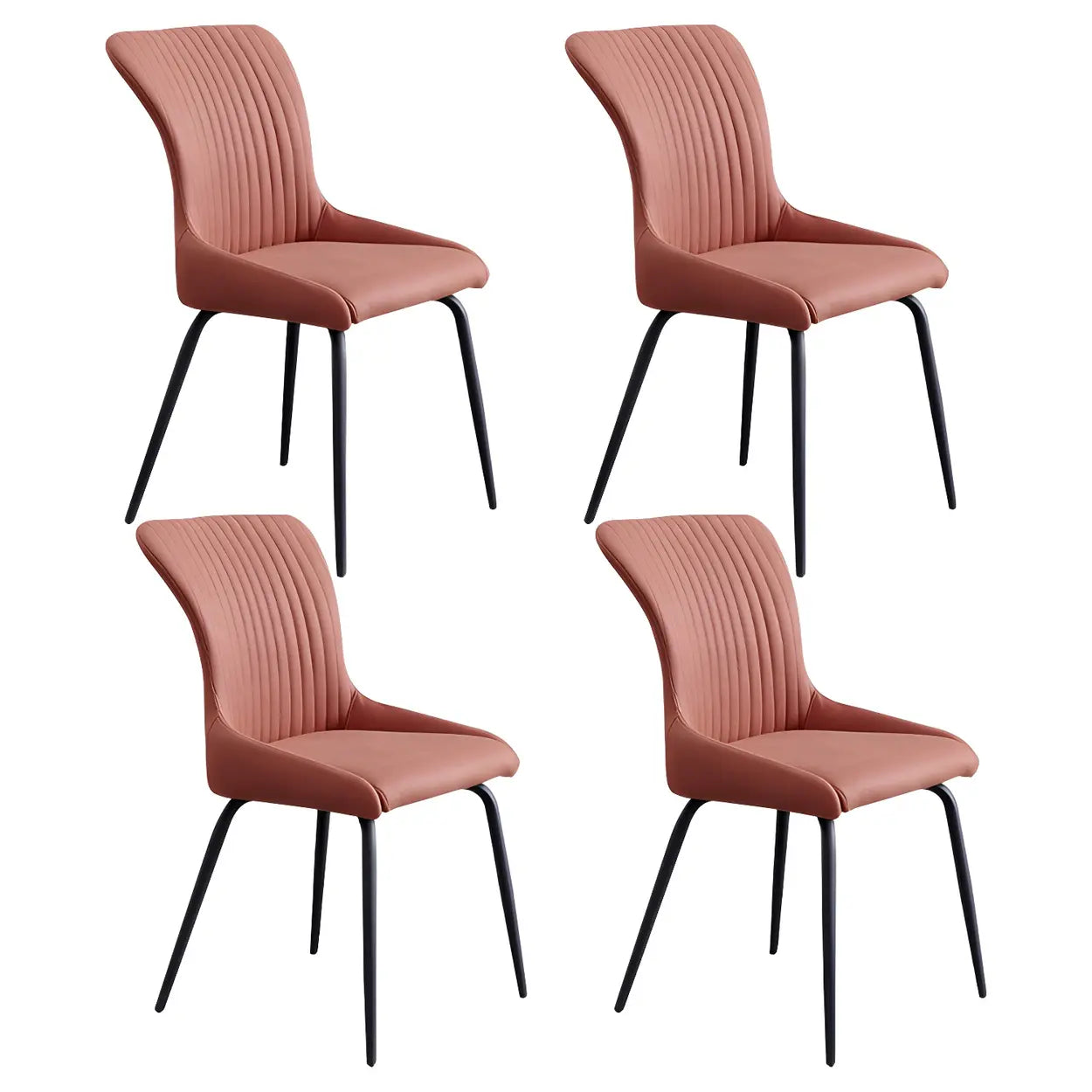 Industrial Upholstered Dining Chair with Metal Legs