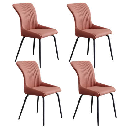 Industrial Upholstered Dining Chair with Metal Legs