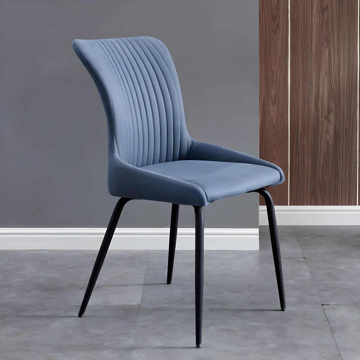 Industrial Upholstered Dining Chair with Metal Legs