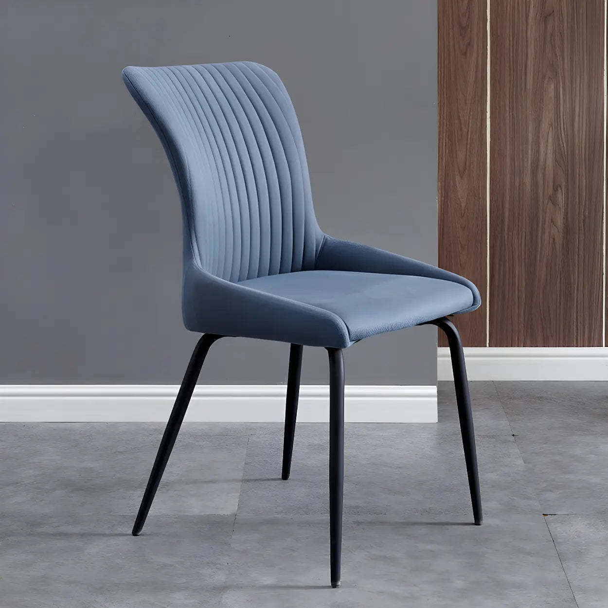 Industrial Upholstered Dining Chair with Metal Legs