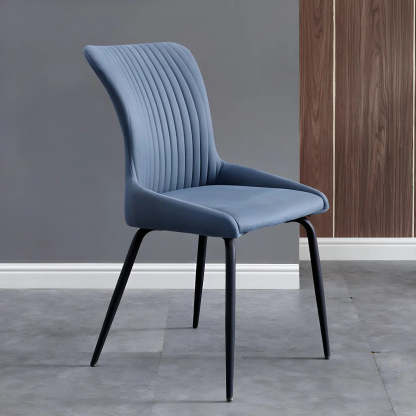 Industrial Upholstered Dining Chair with Metal Legs