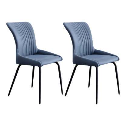 Industrial Upholstered Dining Chair with Metal Legs