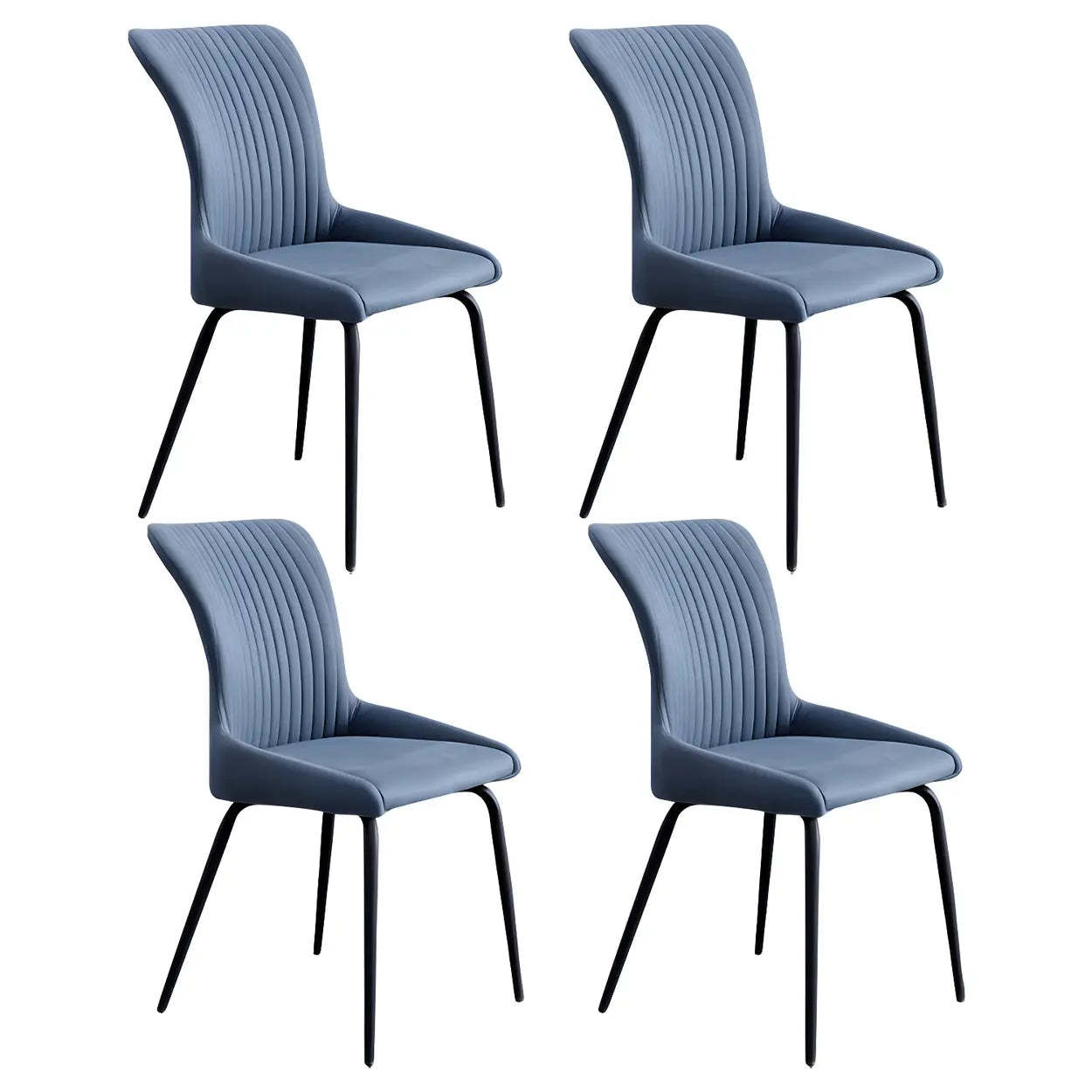 Industrial Upholstered Dining Chair with Metal Legs