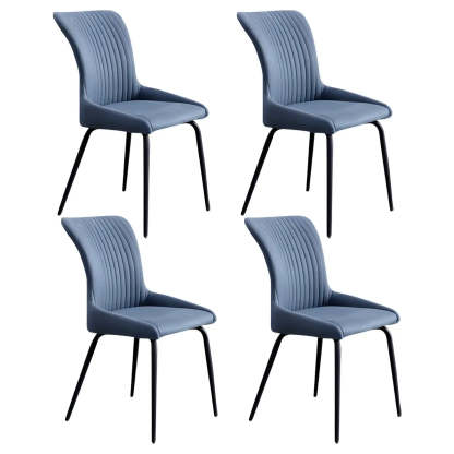 Industrial Upholstered Dining Chair with Metal Legs