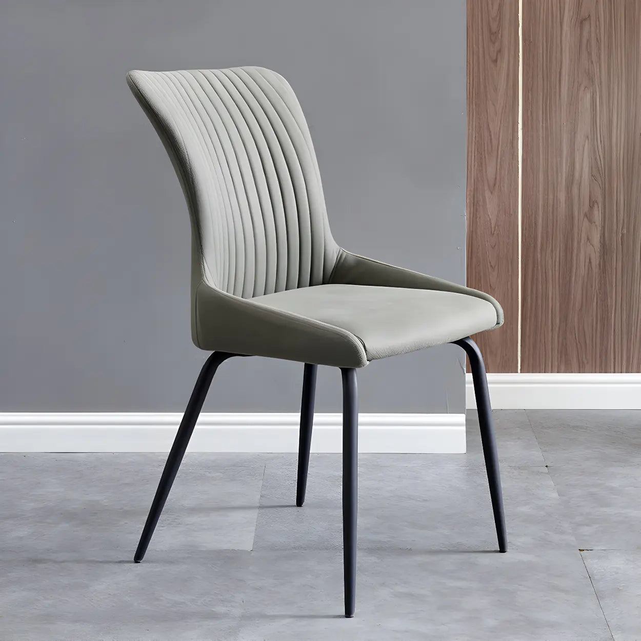 Industrial Upholstered Dining Chair with Metal Legs