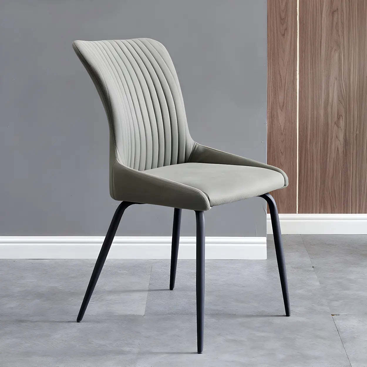 Industrial Upholstered Dining Chair with Metal Legs