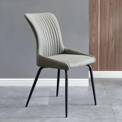 Industrial Upholstered Dining Chair with Metal Legs