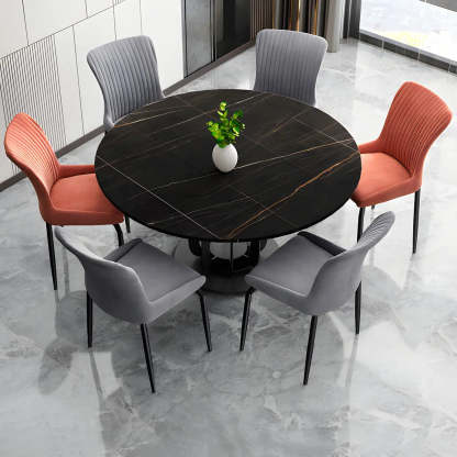 Industrial Upholstered Dining Chair with Metal Legs