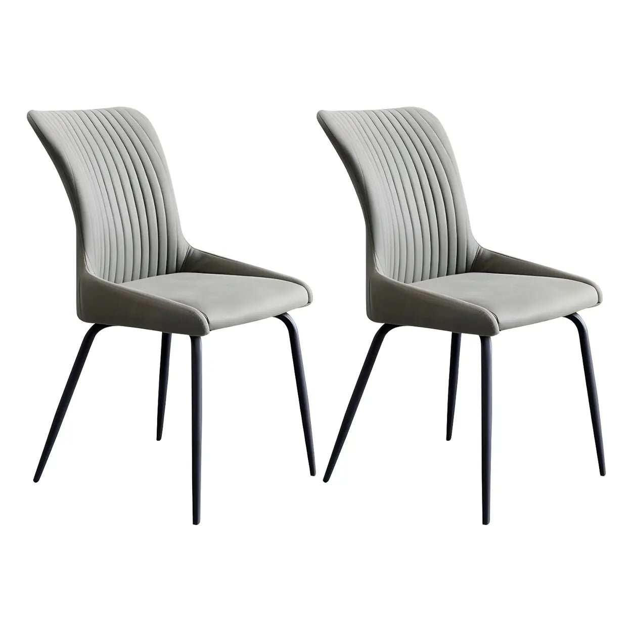 Industrial Upholstered Dining Chair with Metal Legs
