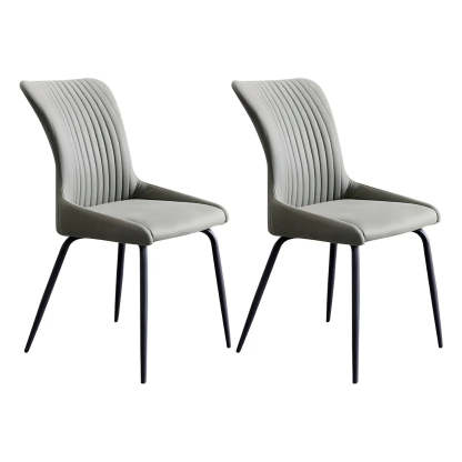 Industrial Upholstered Dining Chair with Metal Legs